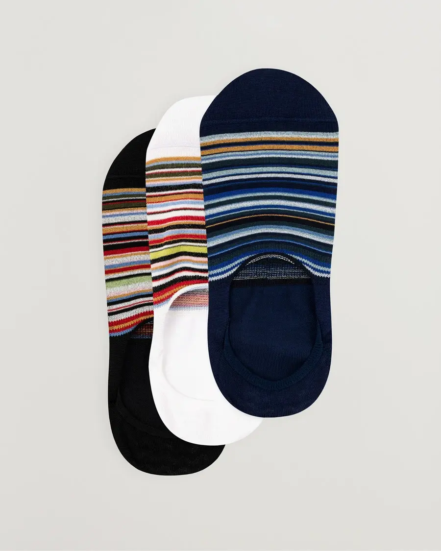 Paul Smith 3-Pack Signature Striped Invisible Socks Multi