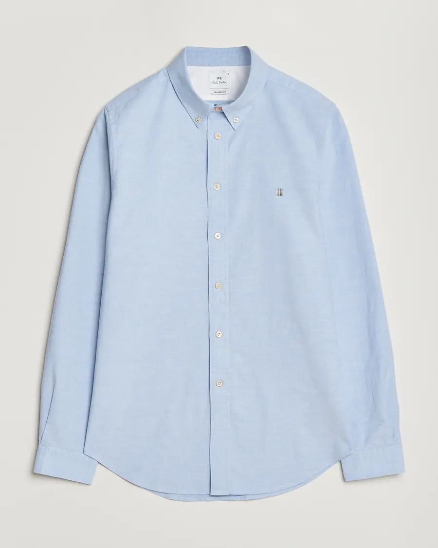 PS Paul Smith Tailored Fit Embroidered Oxford Shirt Light Blue