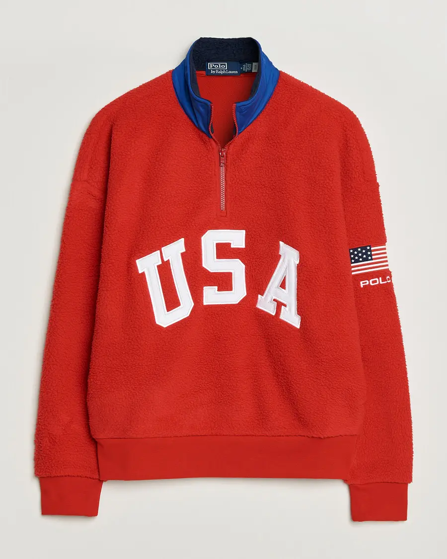 Polo Ralph Lauren Polar Half Zip USA Fleece RL 2000 Red