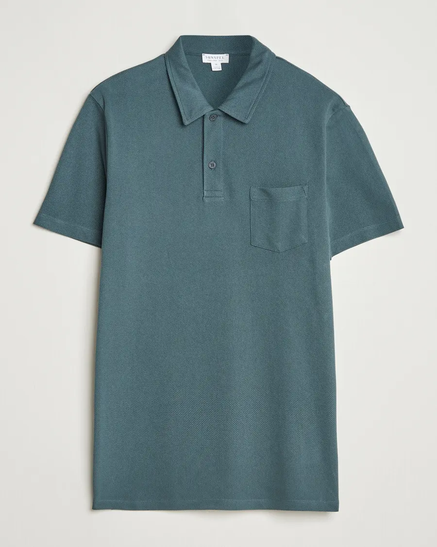 Sunspel Riviera Polo Shirt Dark Petrol