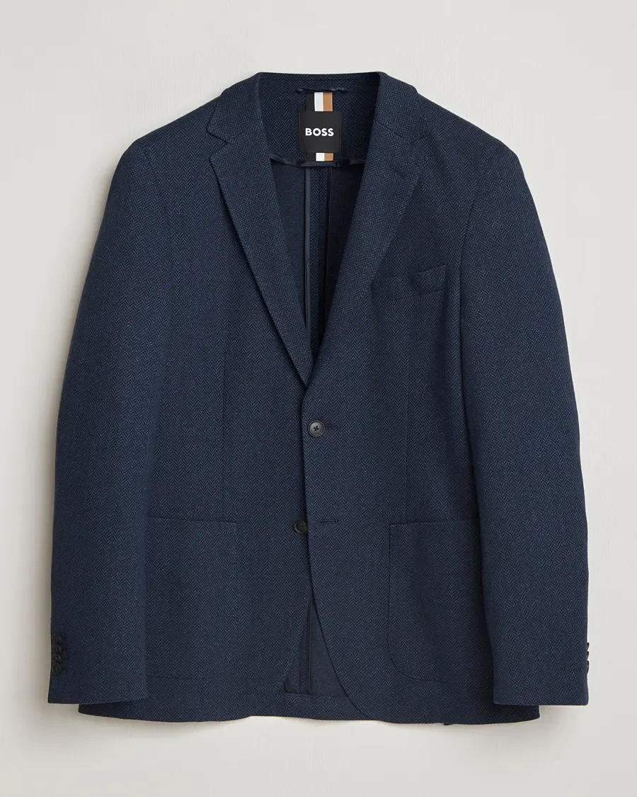 BOSS BLACK Jaye Jersey Herringbone Blazer Dark Blue