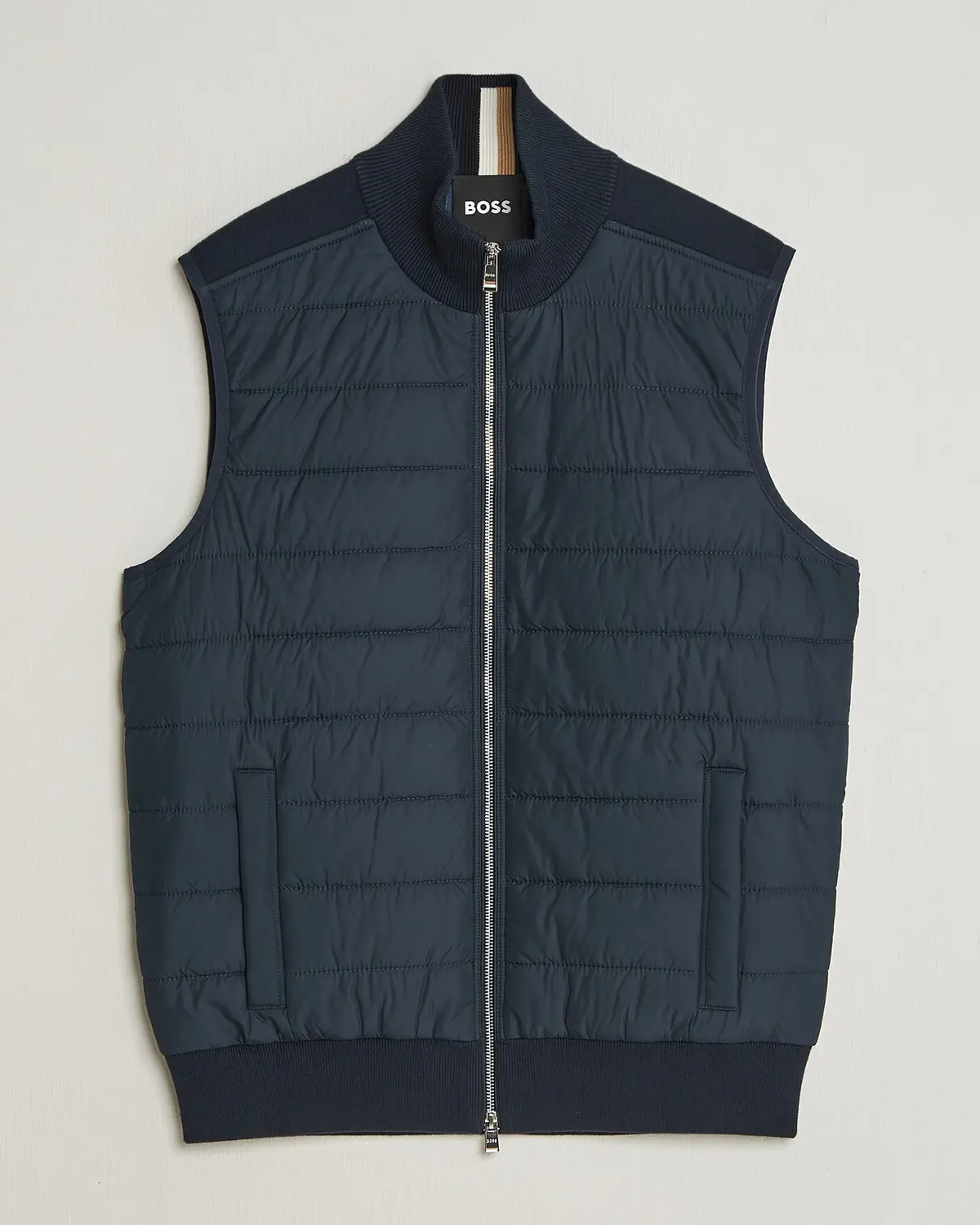 BOSS BLACK Urwin Cotton/Wool Vest Dark Blue