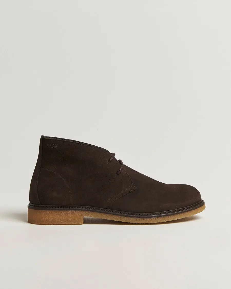 BOSS BLACK Kope Suede Desert Boots Dark Brown