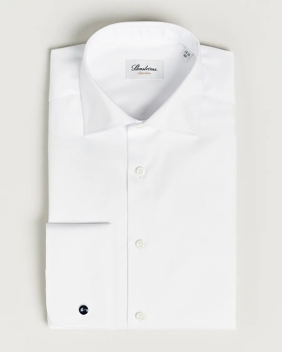 Stenströms Superslim Double Cuff Cotton Shirt White