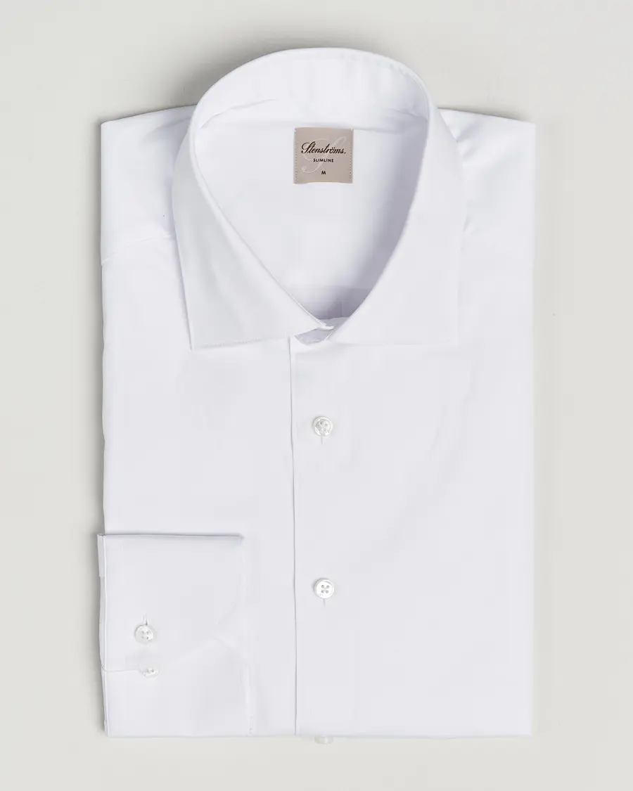 Stenströms Slimline Cotton Stretch Shirt White