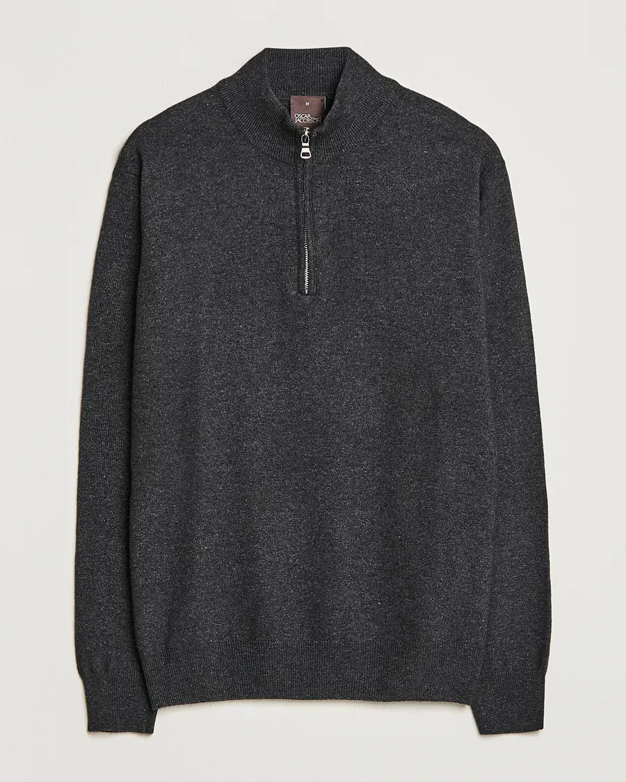 Oscar Jacobson Patton Wool Half-Zip Grey