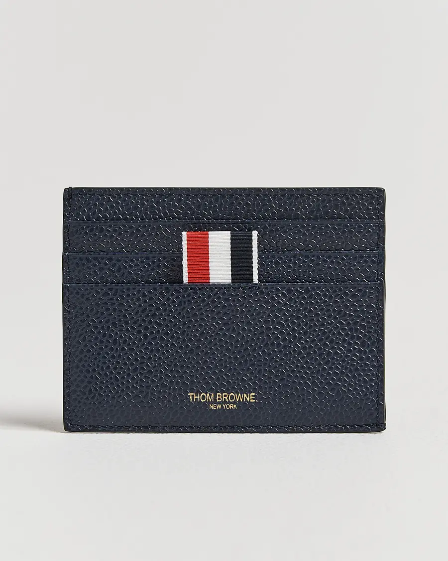 Thom Browne Pebble Grain Leather Cardholder Navy