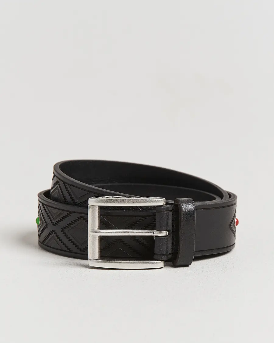 Anderson's Diamond Pattern Western 3,5cm Belt Black