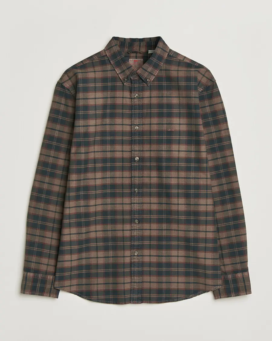 Levi's Cotton Checked Shirt Chocolate