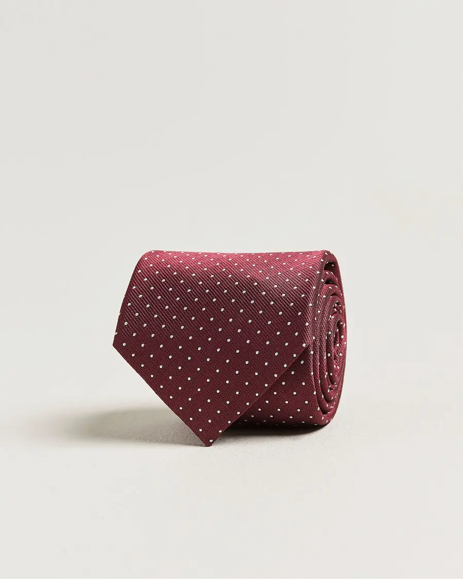 Brioni Jacquard Dot Silk Tie Burgundy