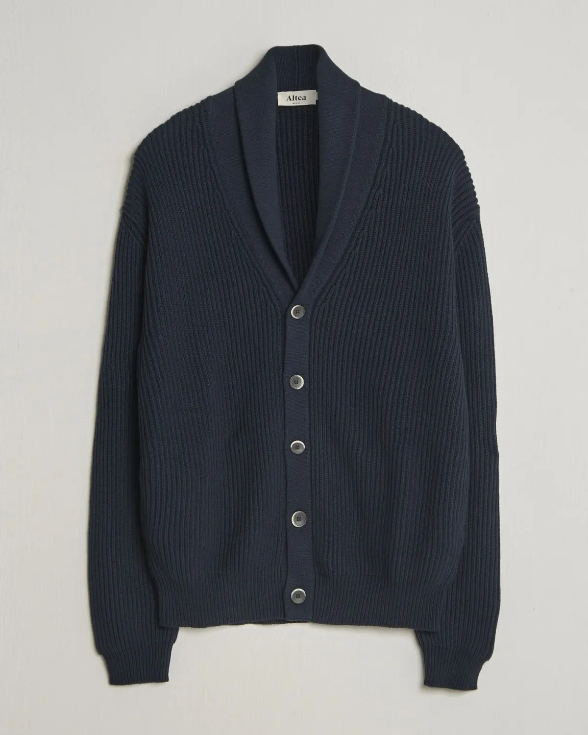 Altea Cotton/Cashmere Shawl Cardigan Navy