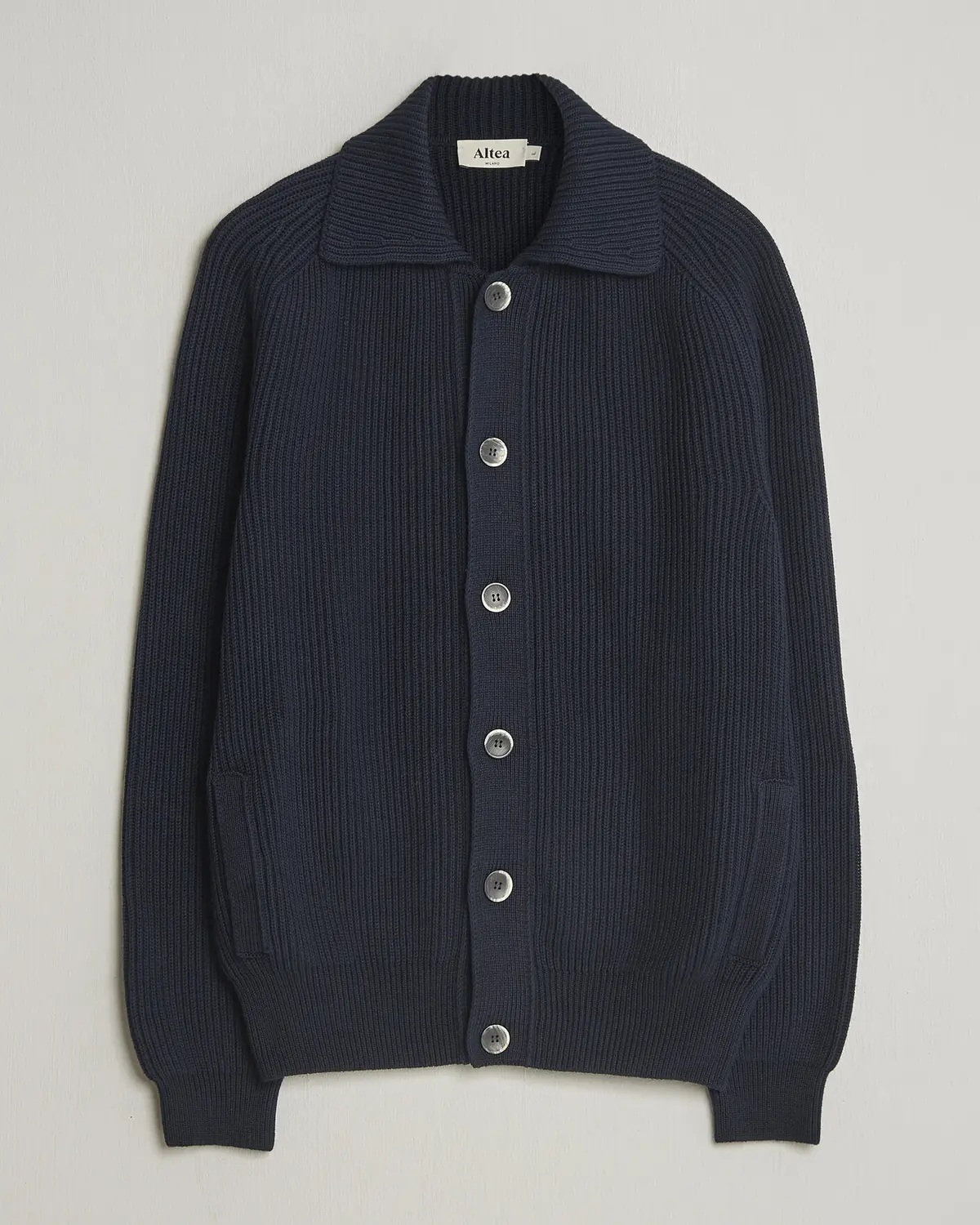 Altea Cotton Rib Cardigan Jacket Navy