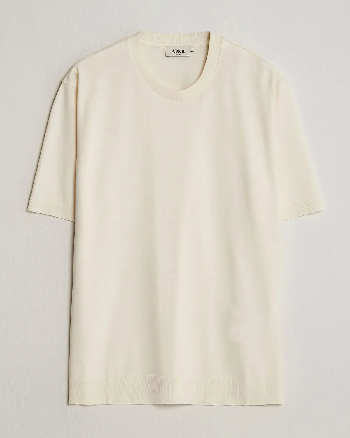 Altea Cotton/Stretch Knitted T-Shirt Off White
