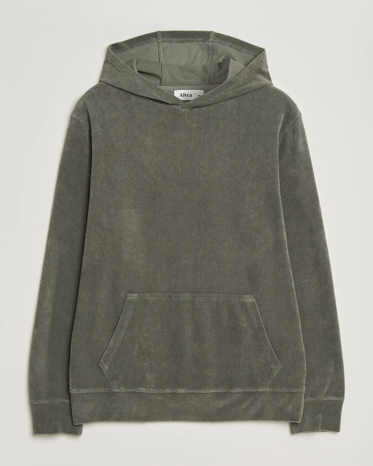 Altea Terry Cotton Hoodie Olive