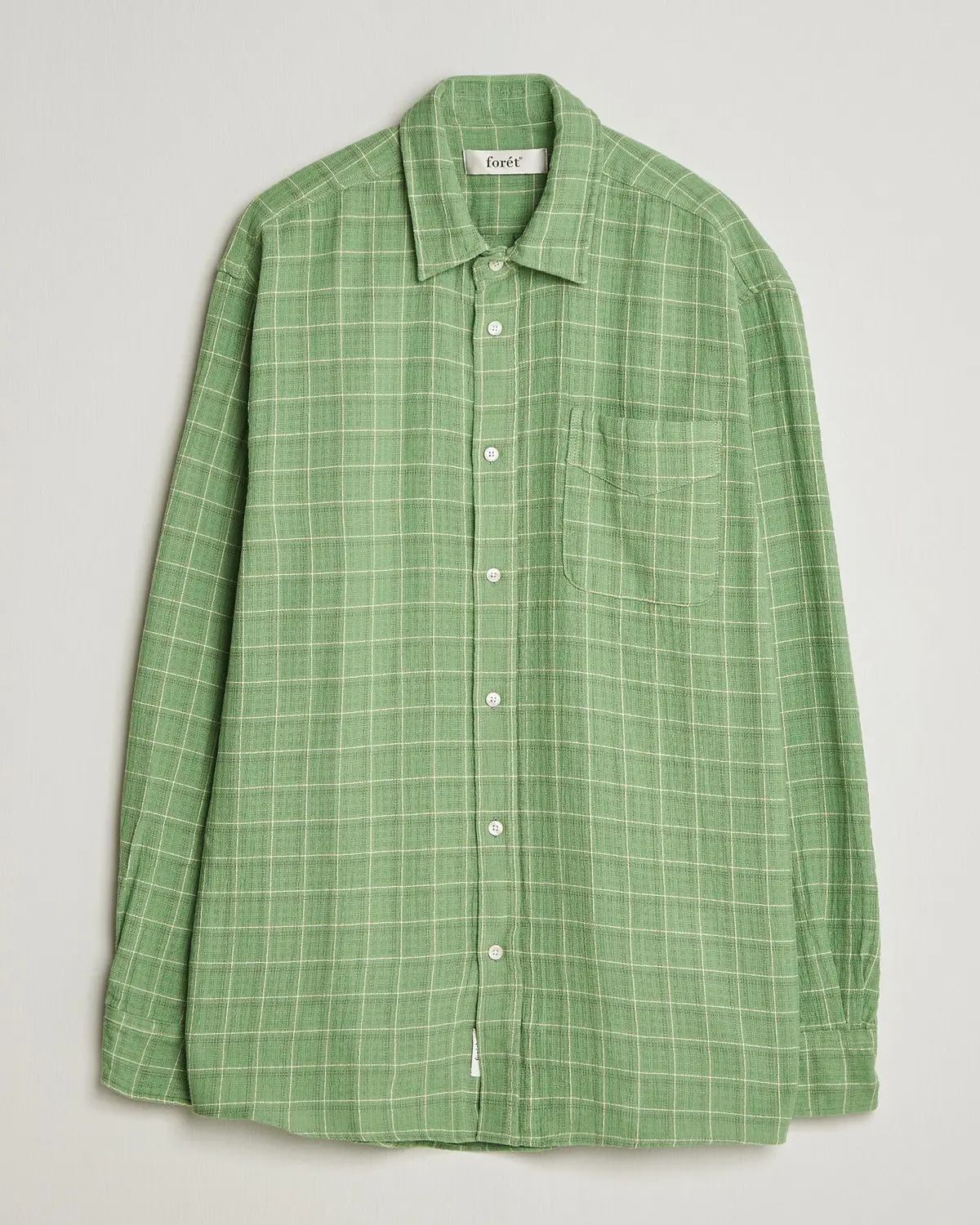 Forét Scout Relaxed Fit Loose Weave Shirt Vibrant Moss