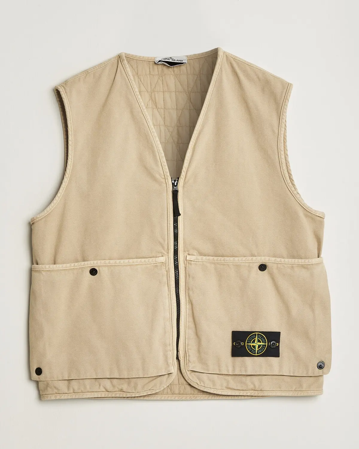 Stone Island Organic Panama Cotton Padded Vest Desert