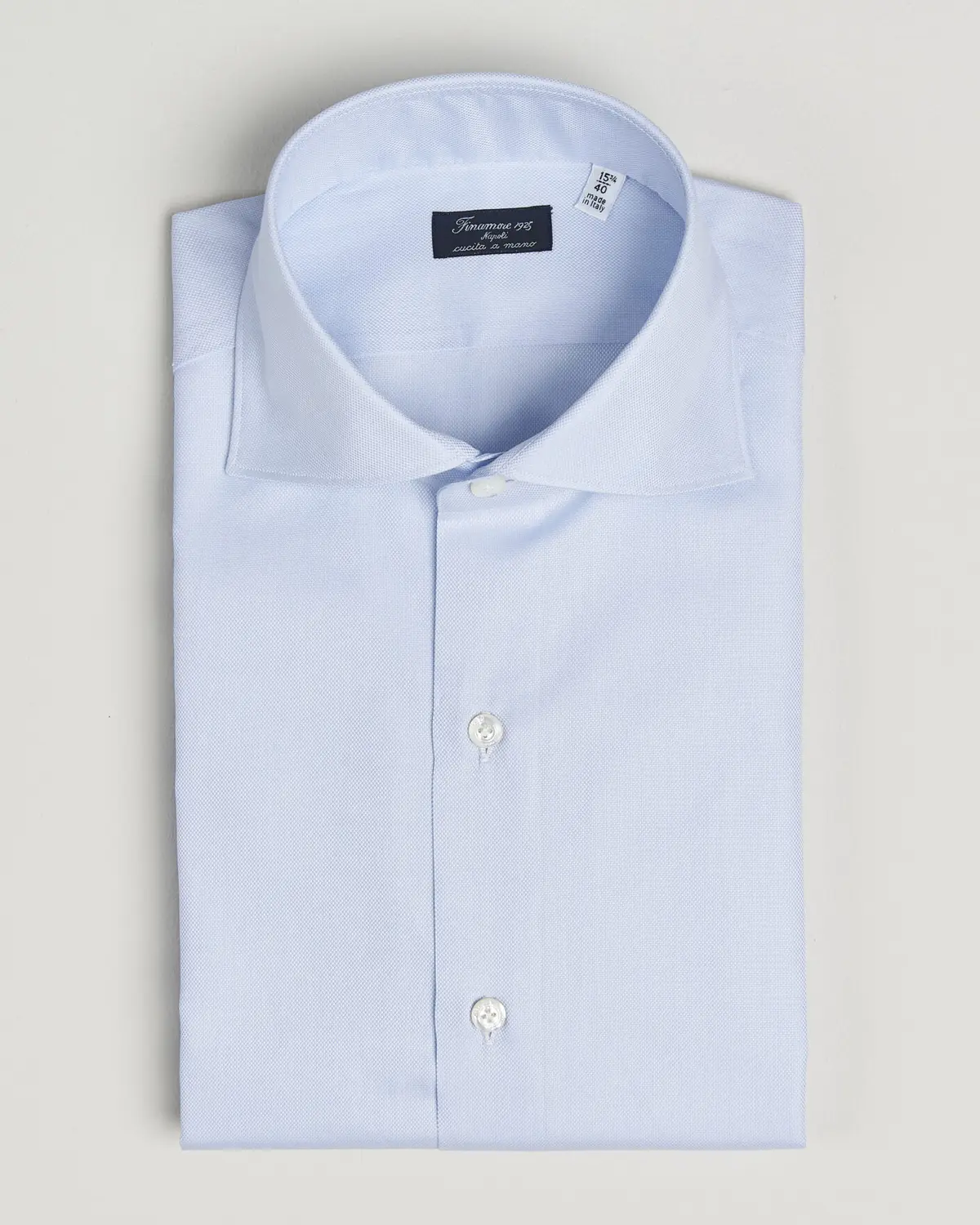 Finamore Napoli Milano Slim Royal Oxford Dress Shirt Light Blue