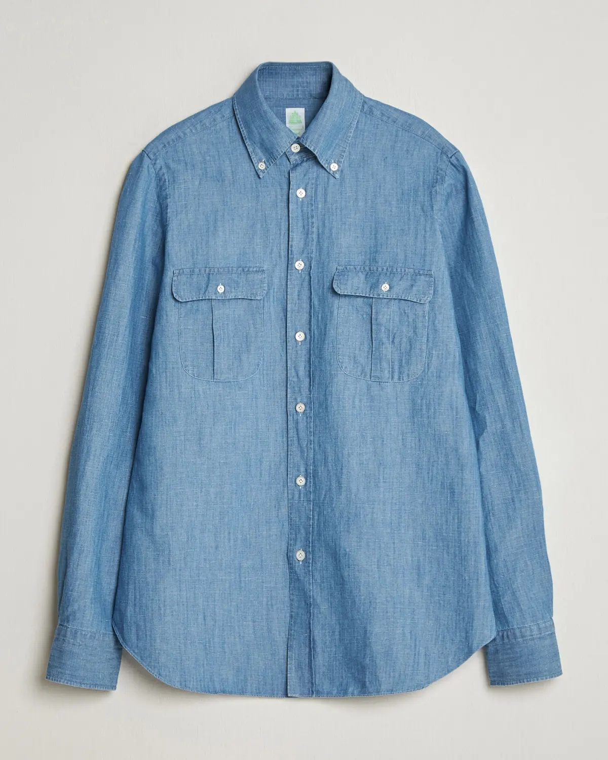 Finamore Napoli Double Pocket Overshirt Light Blue