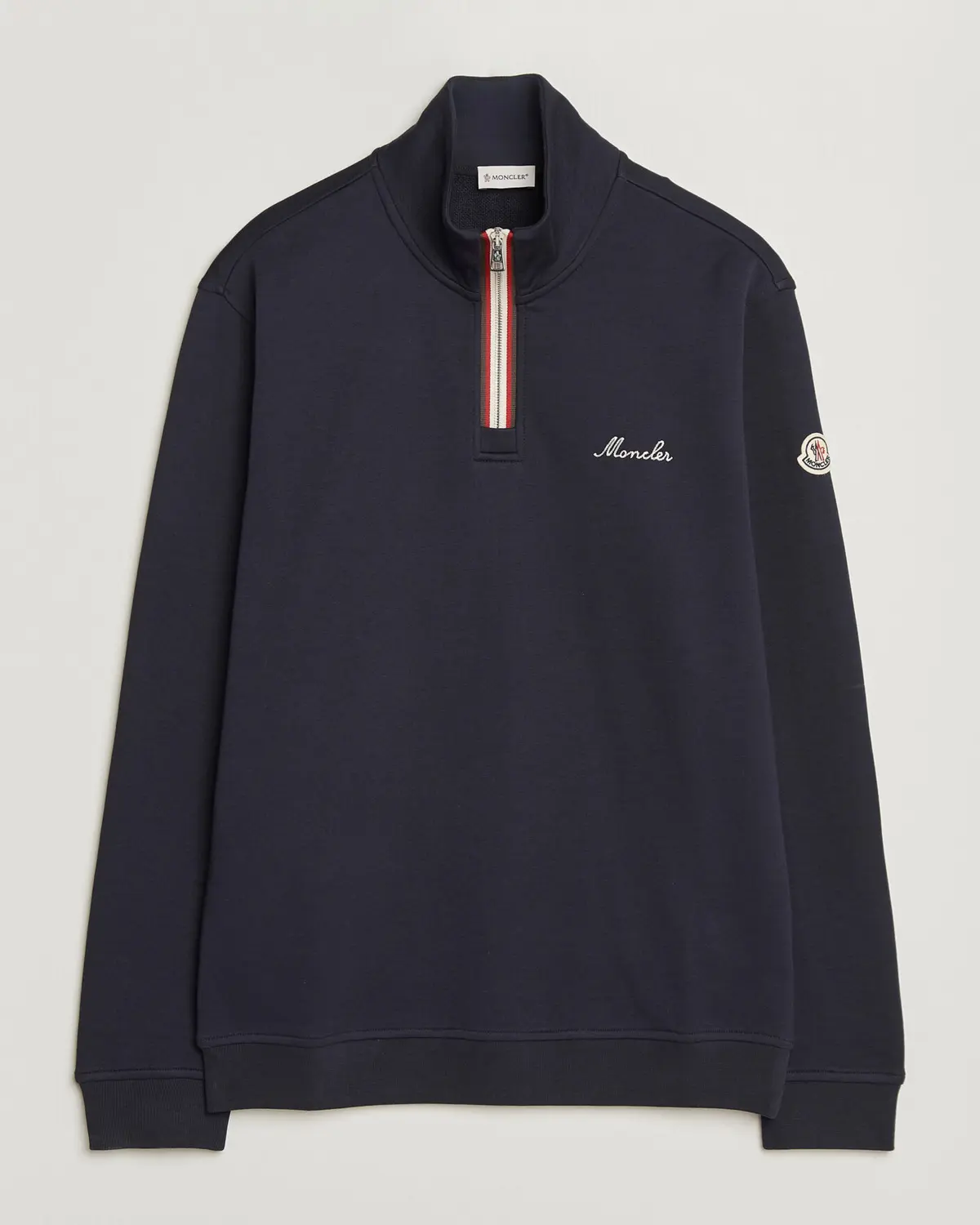 Moncler Signature Logo Half Zip Navy
