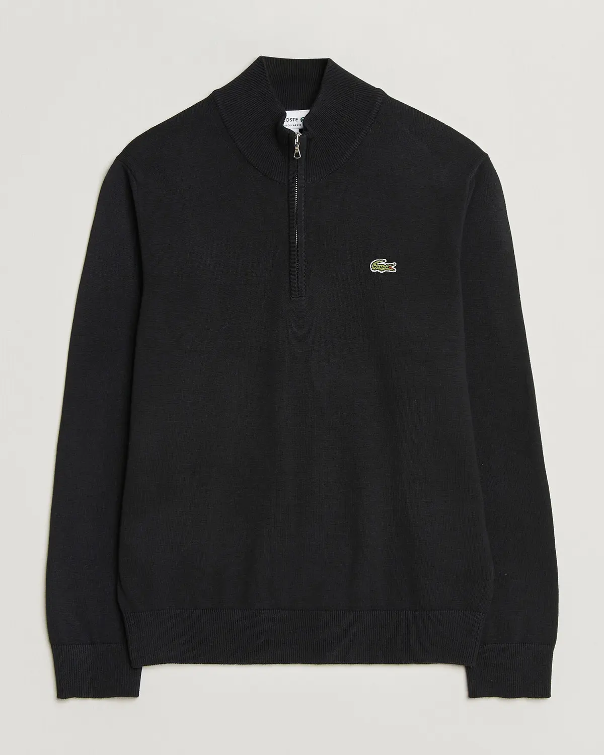 Lacoste Cotton Knitted Half Zip Black
