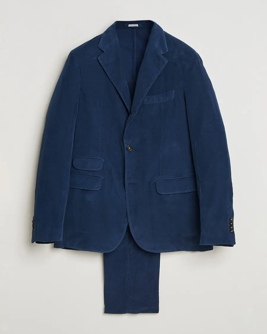 Massimo Alba Sloop Corduroy Suit Midnight Blue