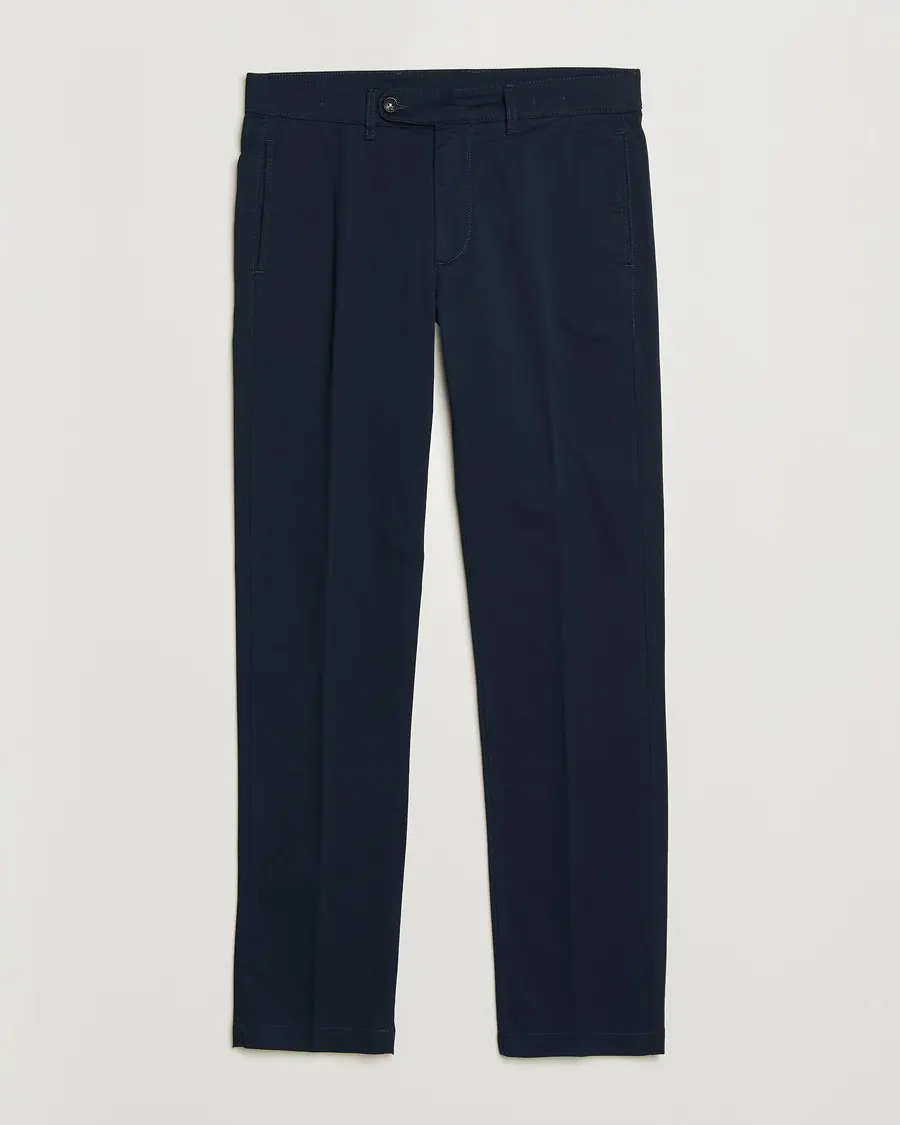 Massimo Alba Winch Cotton Gabardine Trousers Navy