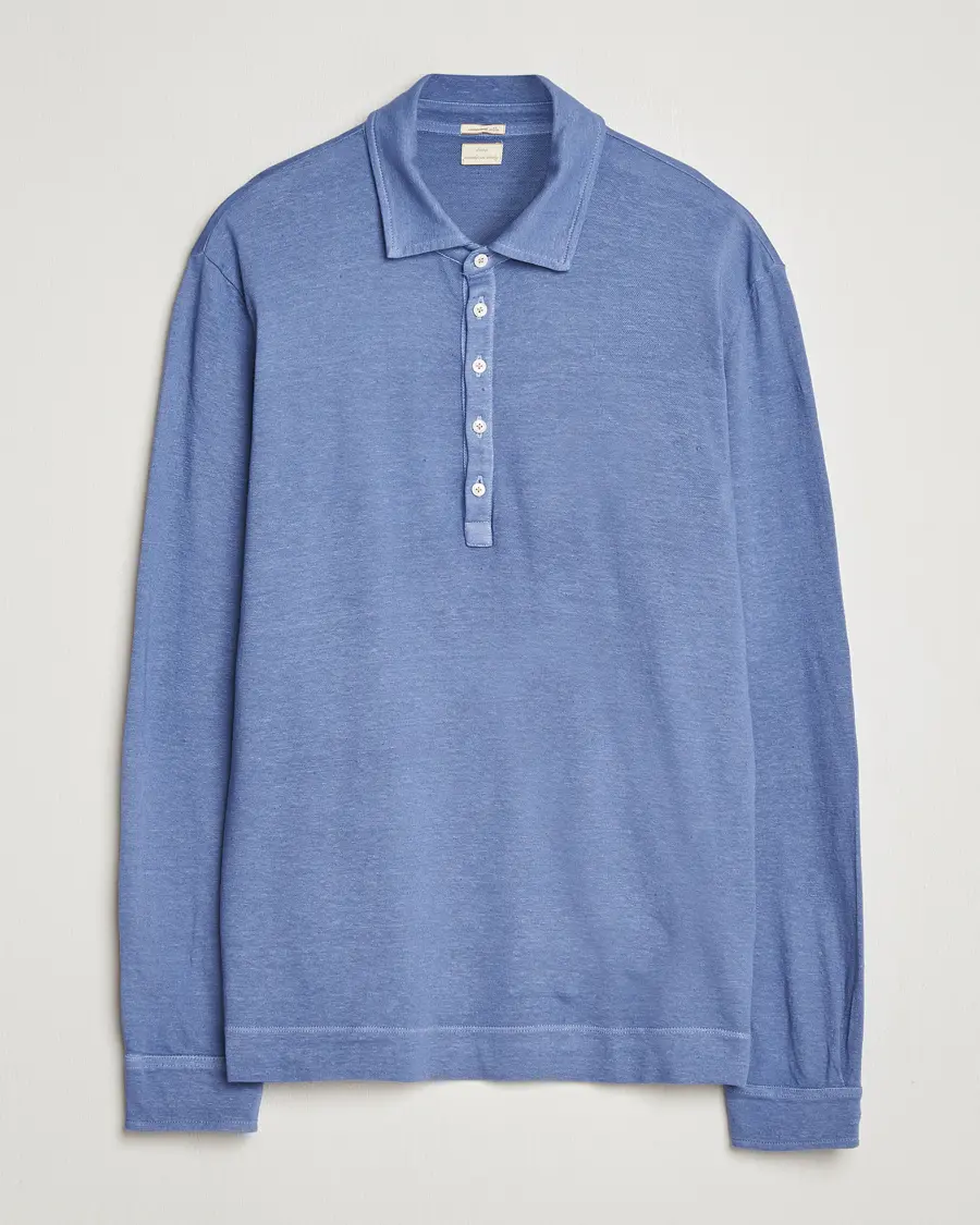 Massimo Alba Raya Cotton/Linen Long Sleeve Polo Tulip
