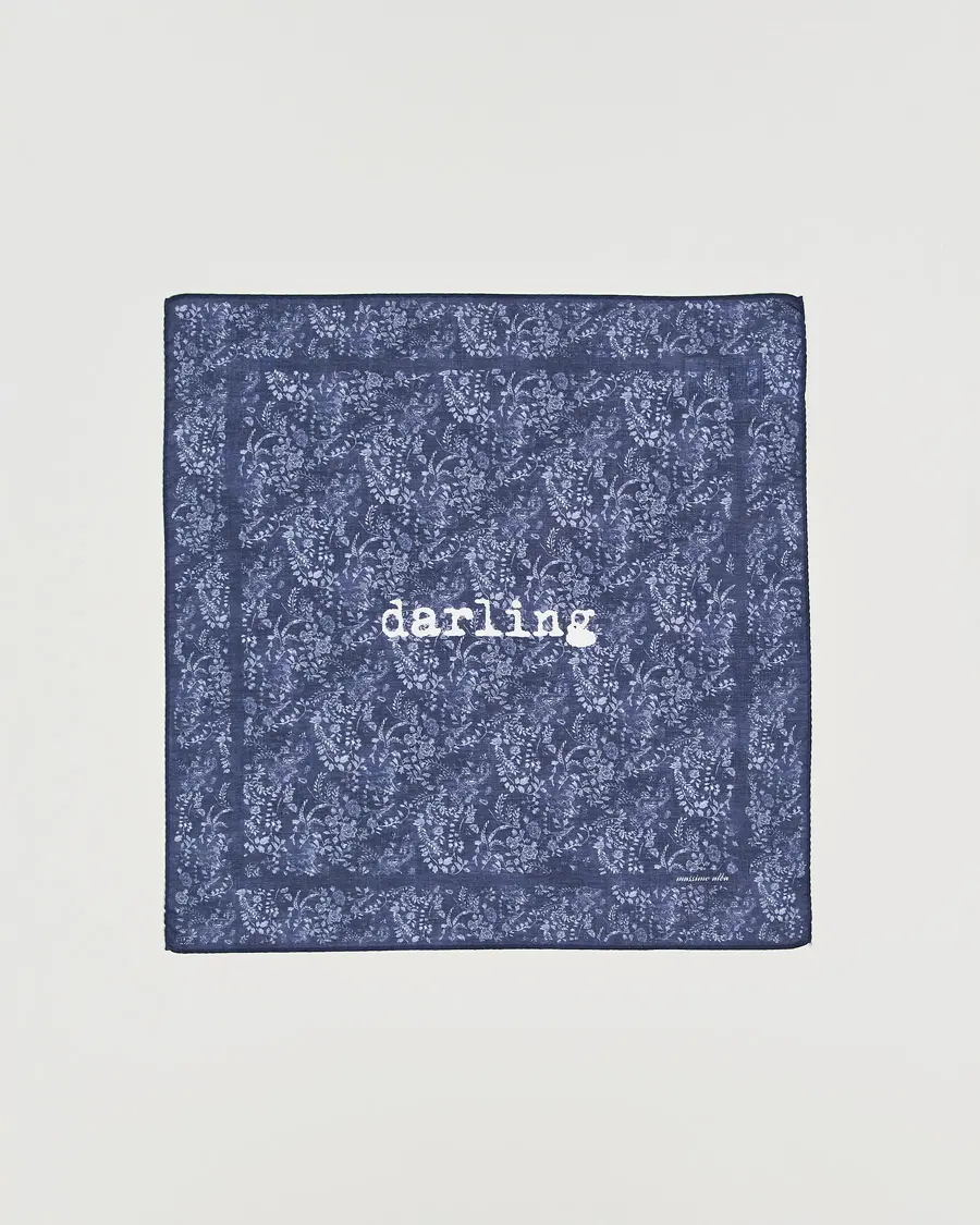 Massimo Alba Printed Cotton Voile Hankerchief Midnight Blue