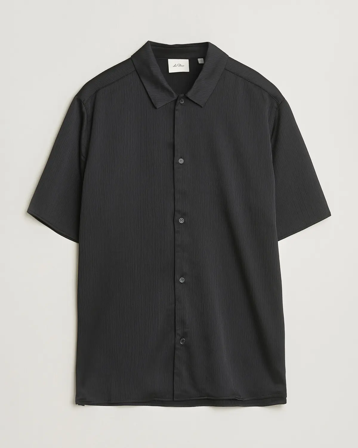 Les Deux Hector Plissé Short Sleeve Shirt Black