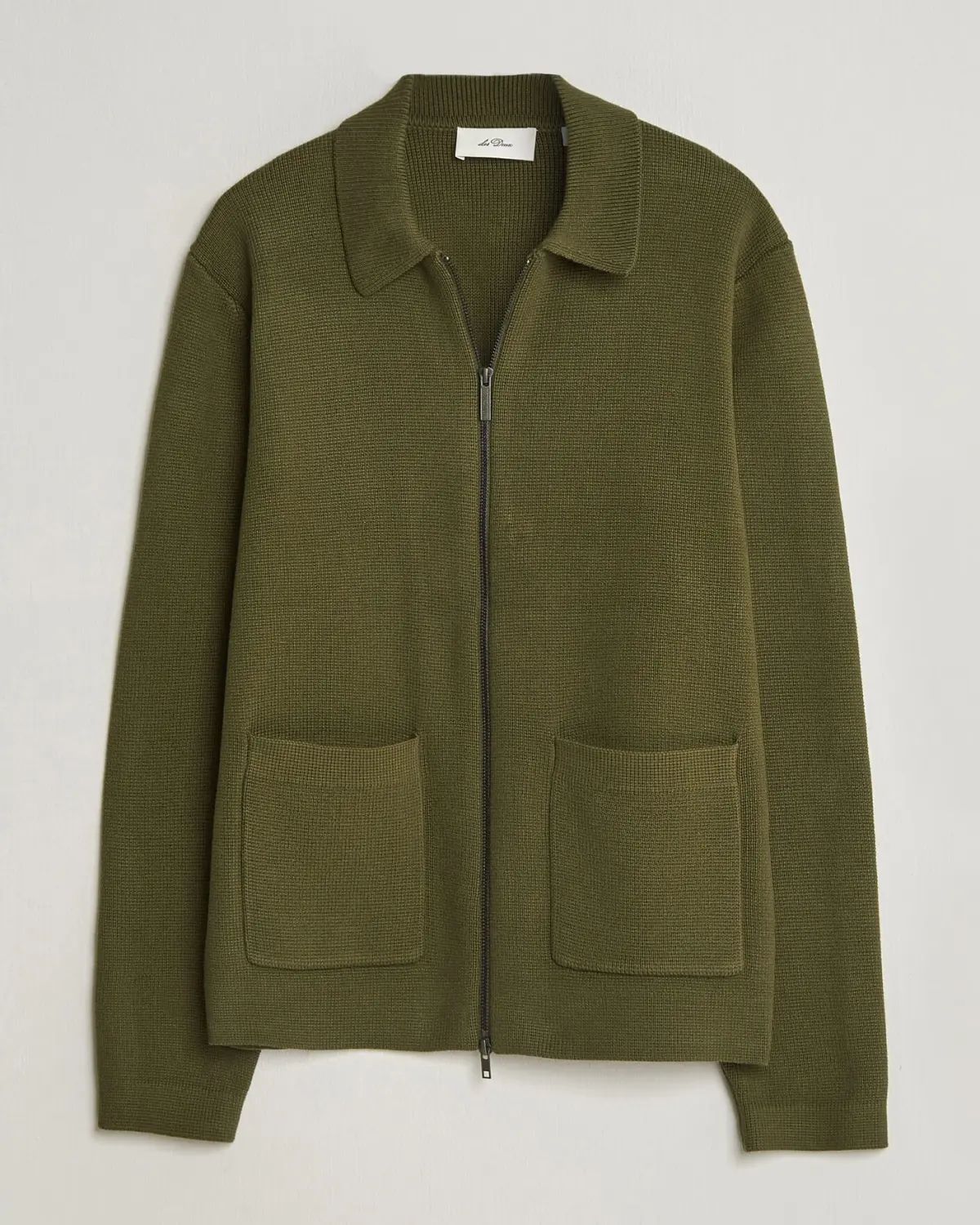 Les Deux Fisher Cotton Milano Zip Olive Night
