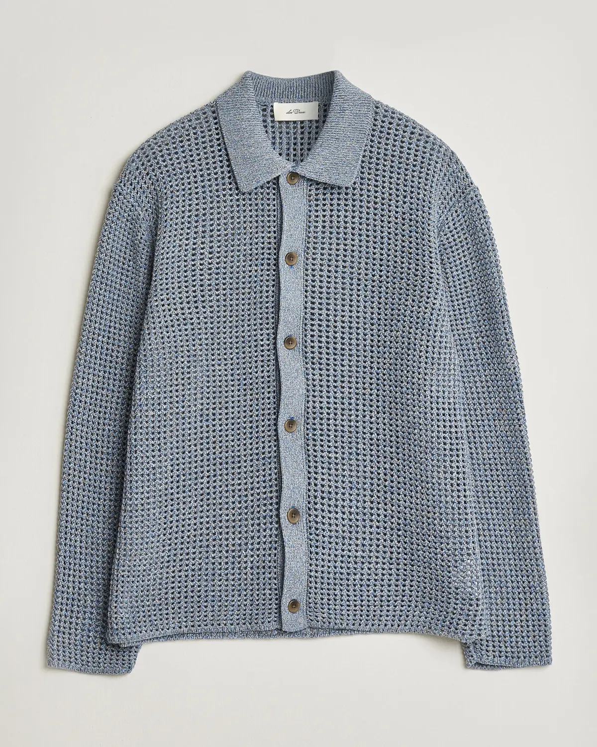 Les Deux Gerald Knitted Shirt Dark Denim Blue
