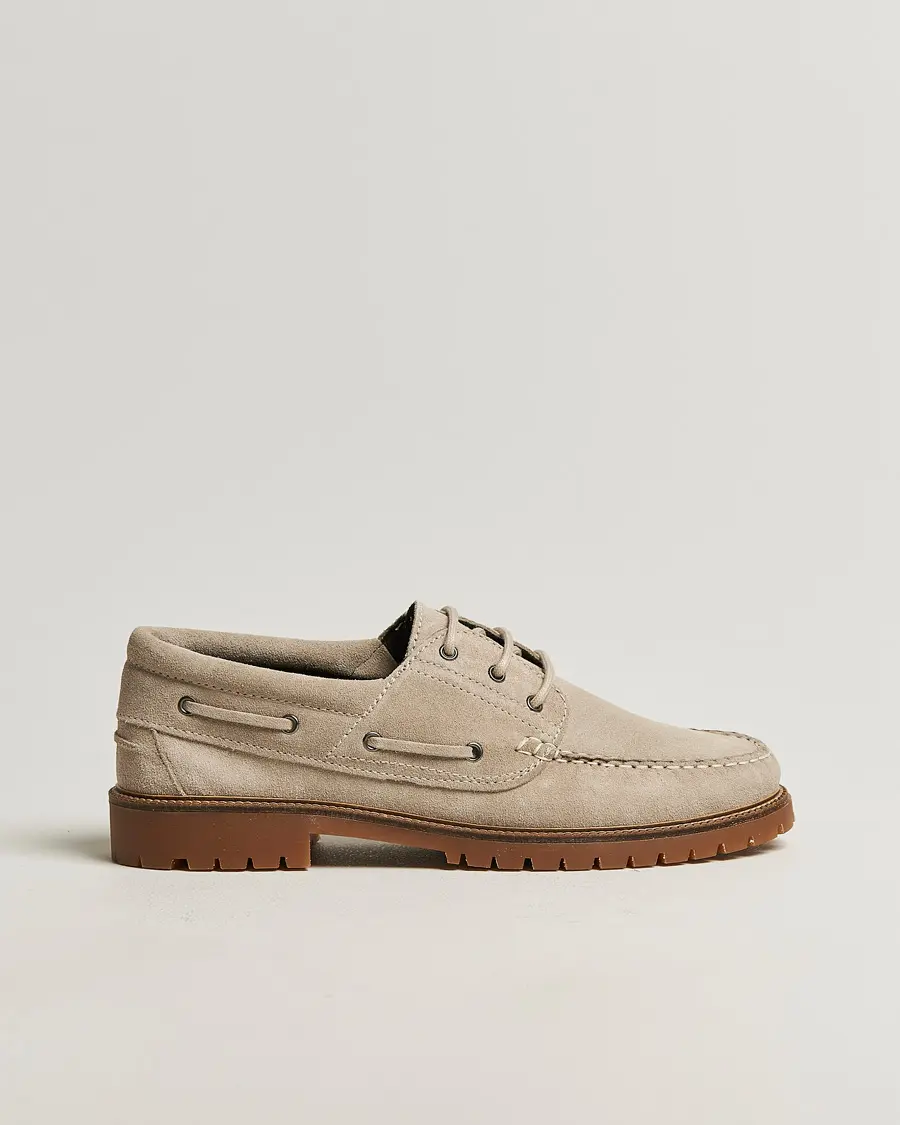 Les Deux Taylor Suede Boat Shoe Light Sand
