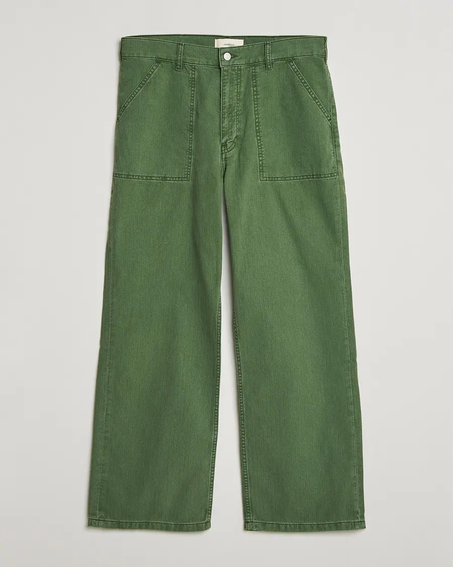 Jeanerica Genua Herringbone Worker Chino Chevron Green