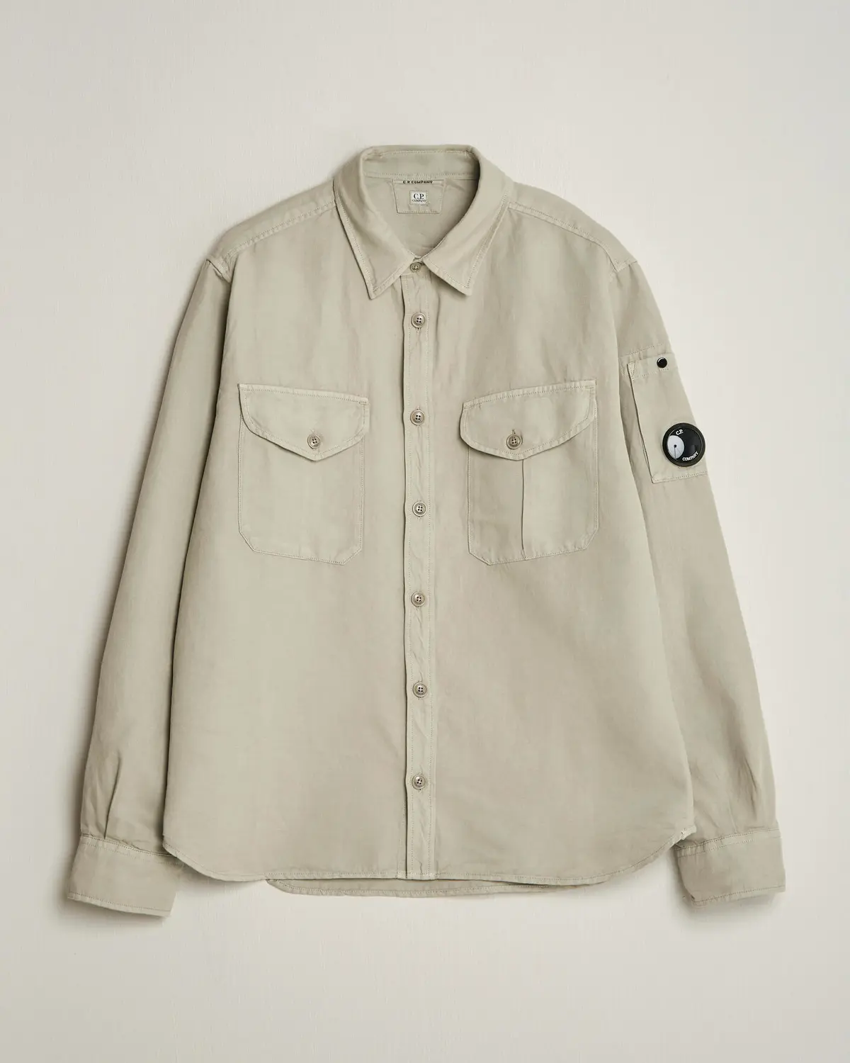 C.P. Company Cotton/Linen Pocket Shirt Light Grey