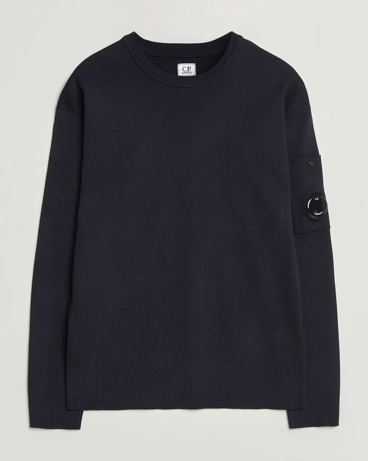 C.P. Company Sea Island Fine Knit Cotton Lens Crewneck Navy
