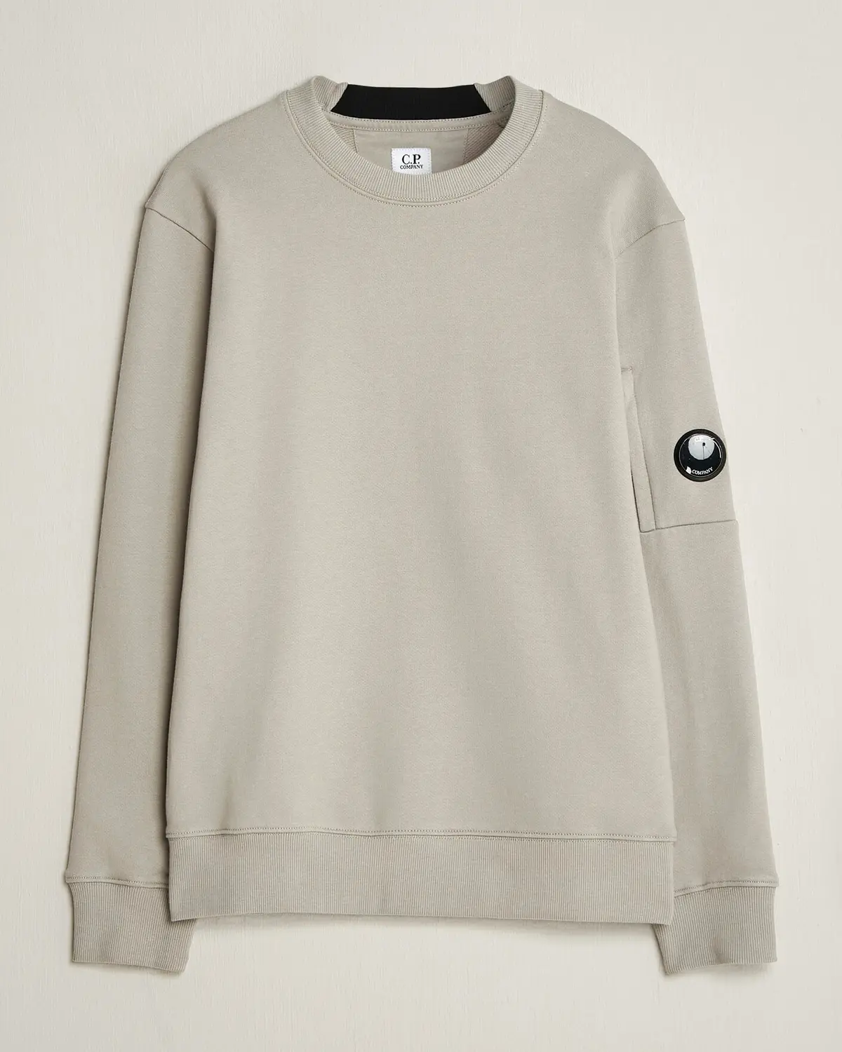 C.P. Company Diagonal Raised Fleece Lens Sweatshirt Light Grey