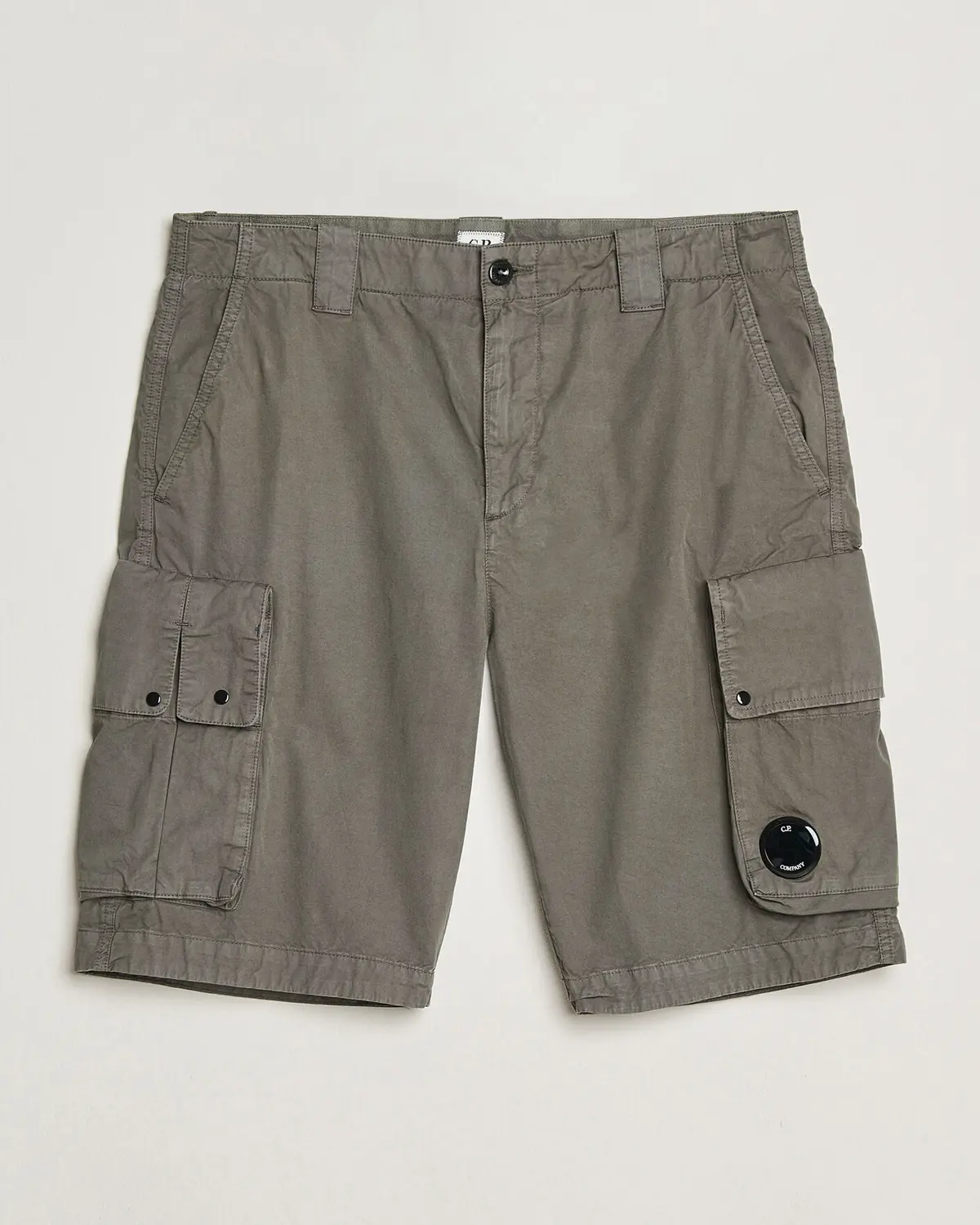 C.P. Company Cotton Gabardine Cargo Shorts Washed Black
