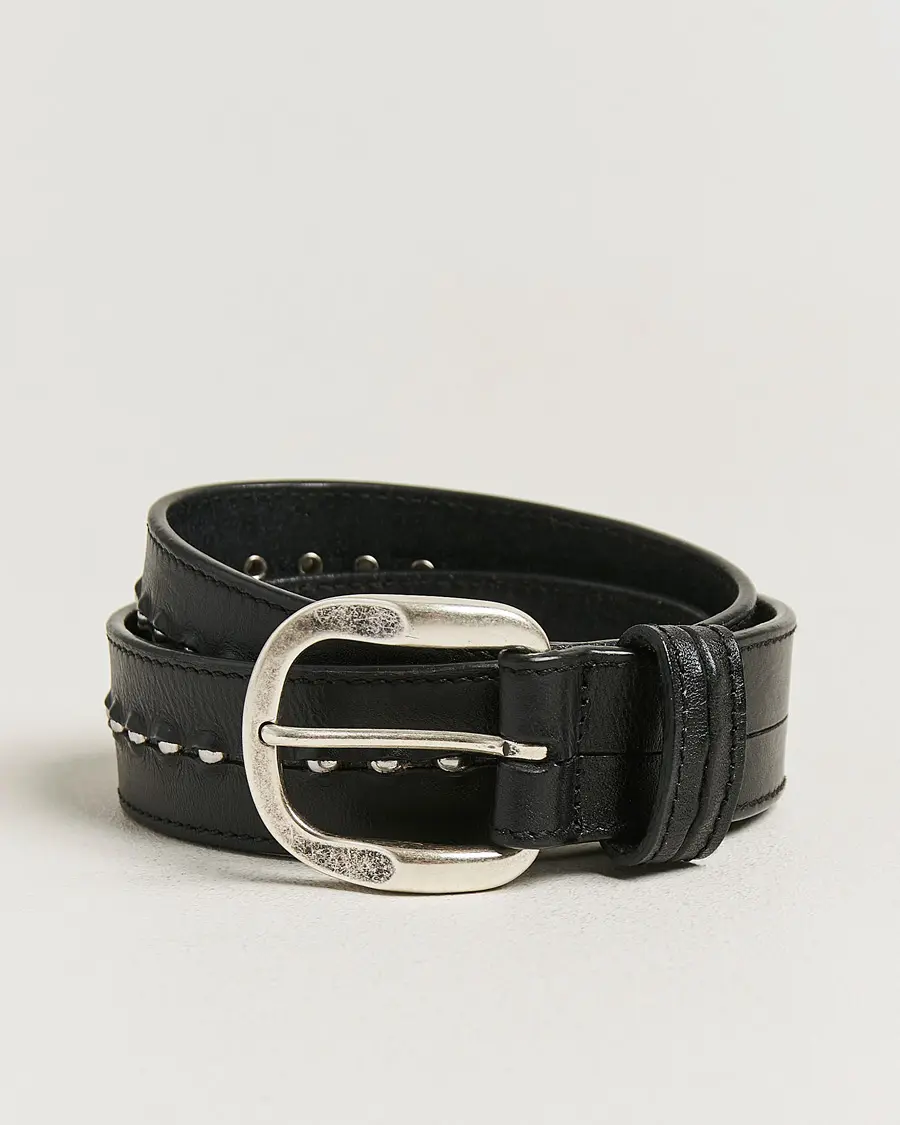Golden Goose Studded Leather Belt Black