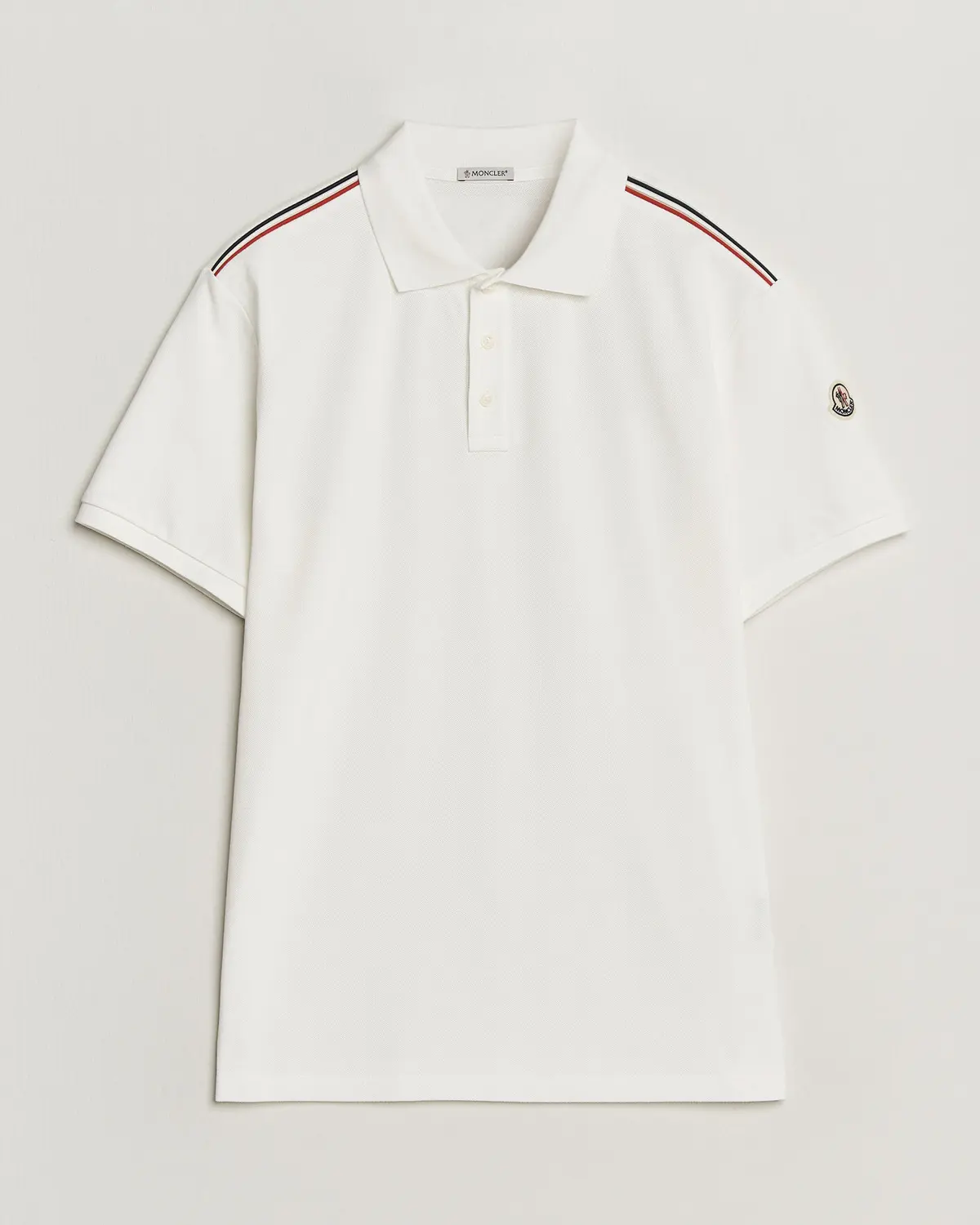 Moncler Tricolore Shoulder Polo White