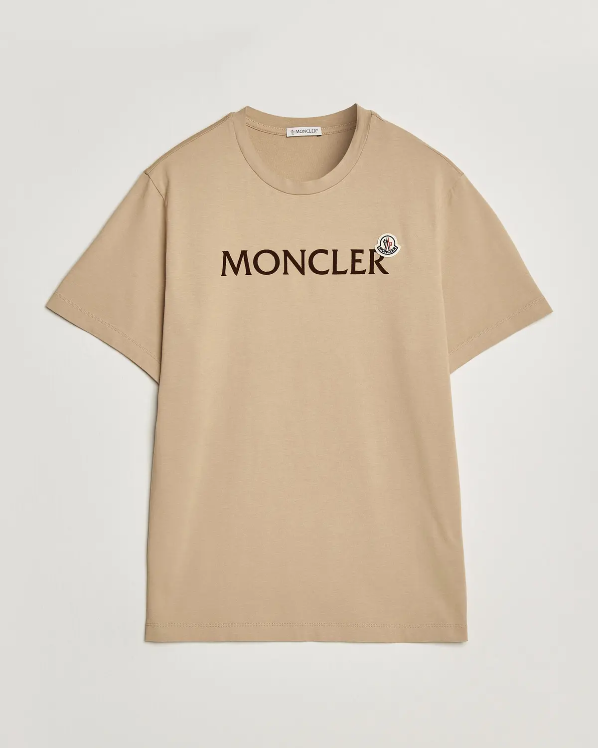 Moncler Lettering Logo T-Shirt Beige