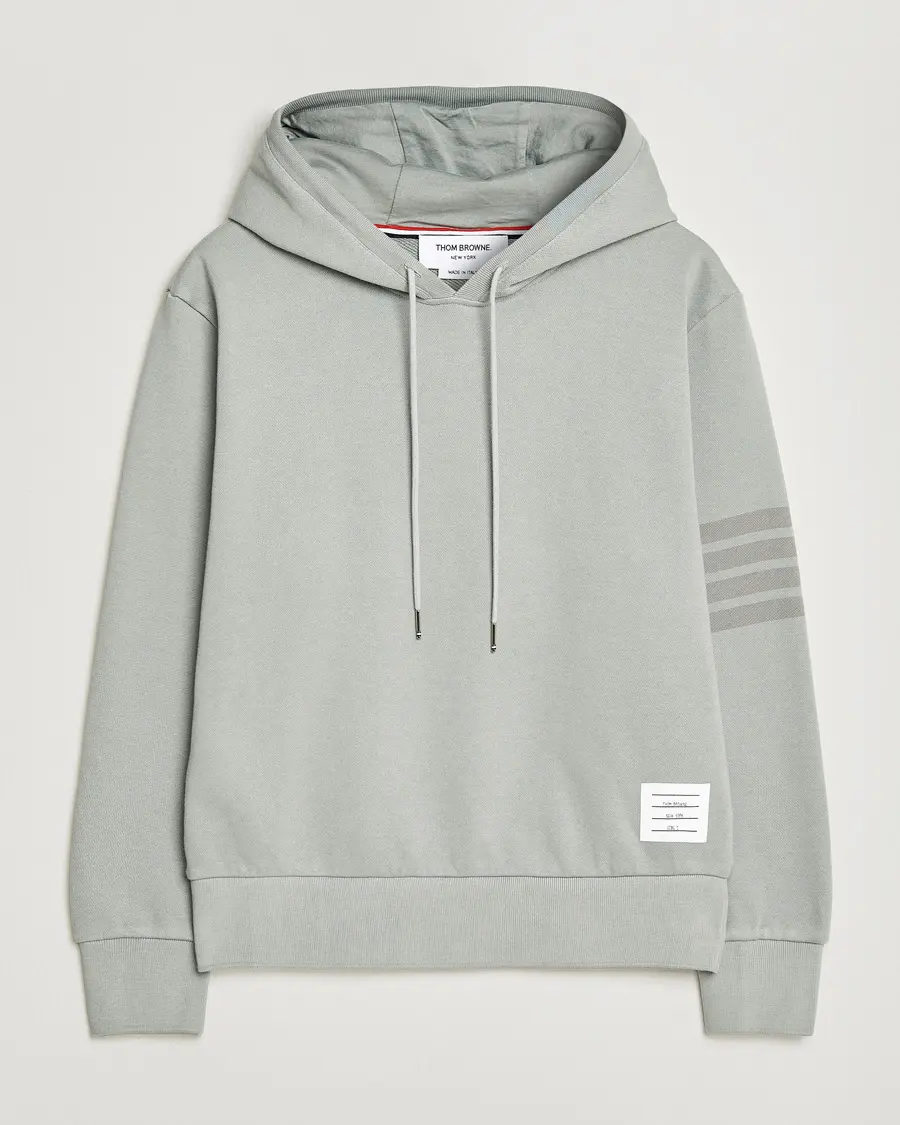 Thom Browne Overdyed 4-Bar Hoodie Light Grey