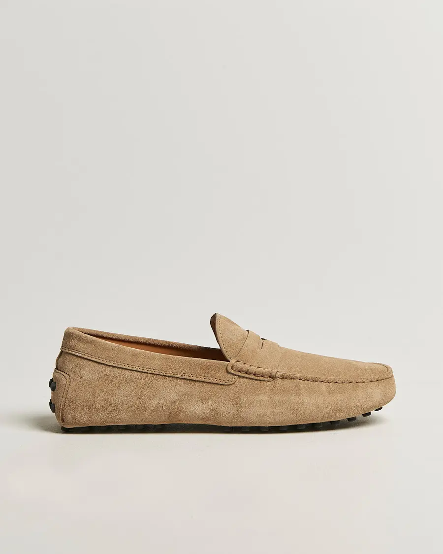 Tod's Gommino Carshoe Beige Suede