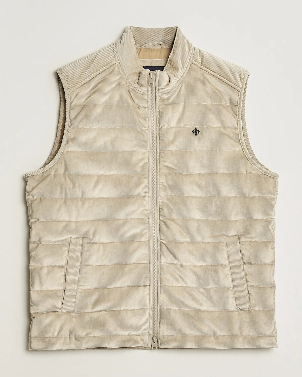 Morris Teddy Quilted Corduroy Vest Khaki