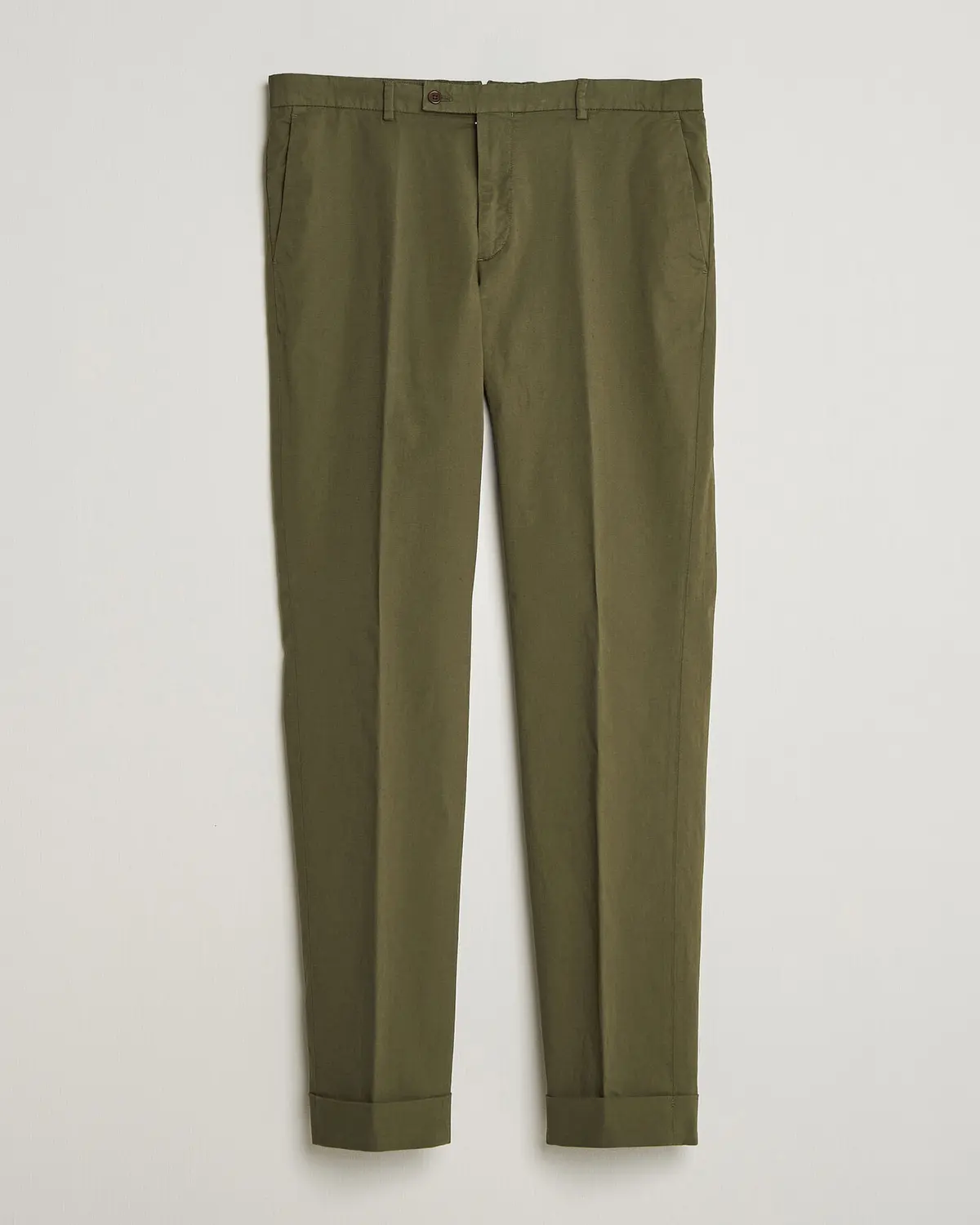 Morris Jack Washed Cotton Trousers Olive