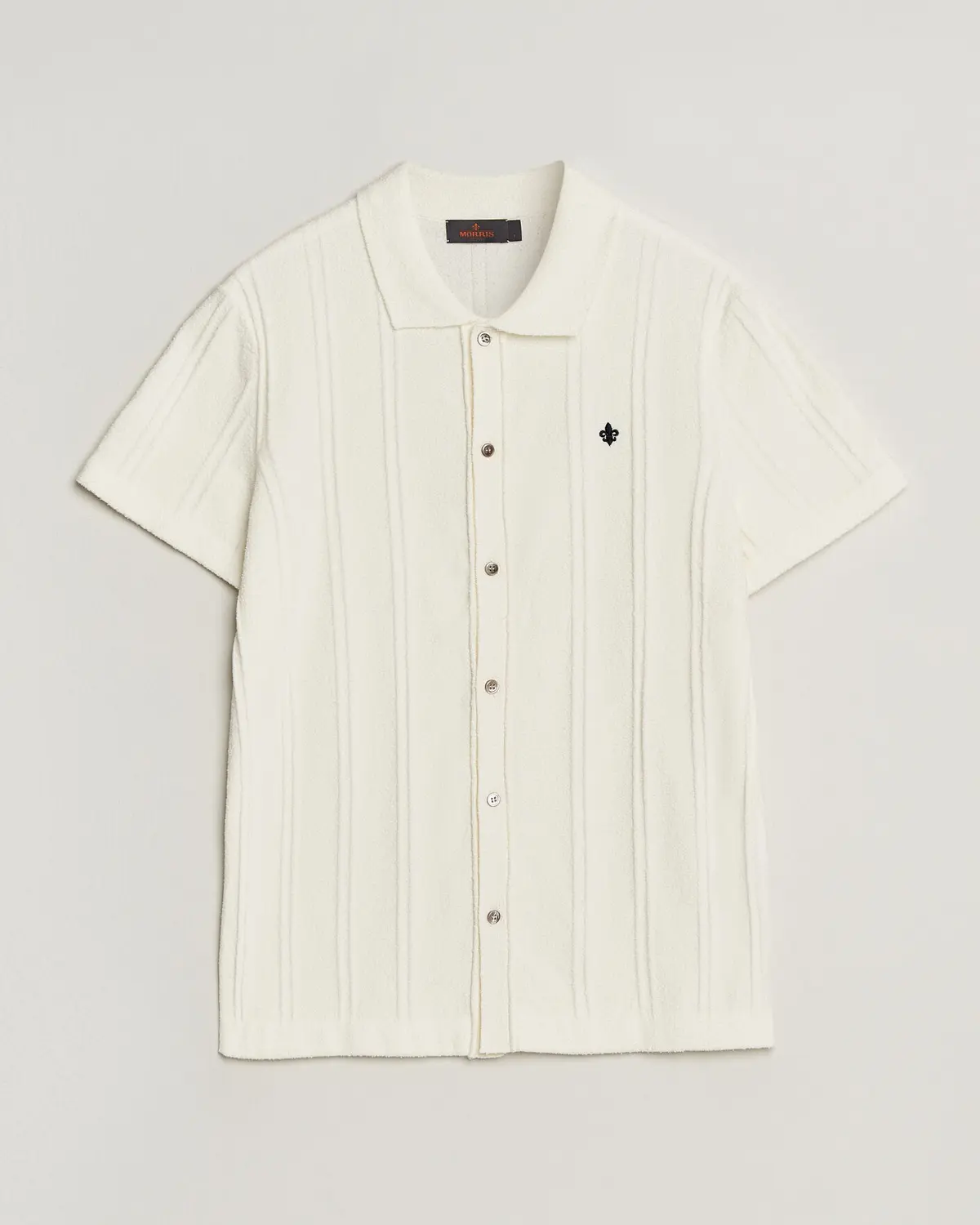 Morris Clayton Knitted Short Sleeve Shirt Off White