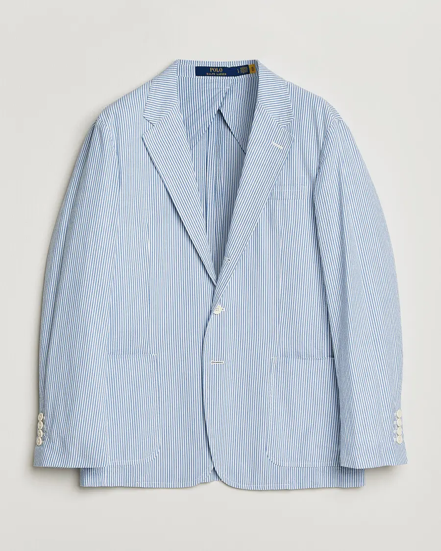 Polo Ralph Lauren Seersucker Sportcoat Bright Blue/White