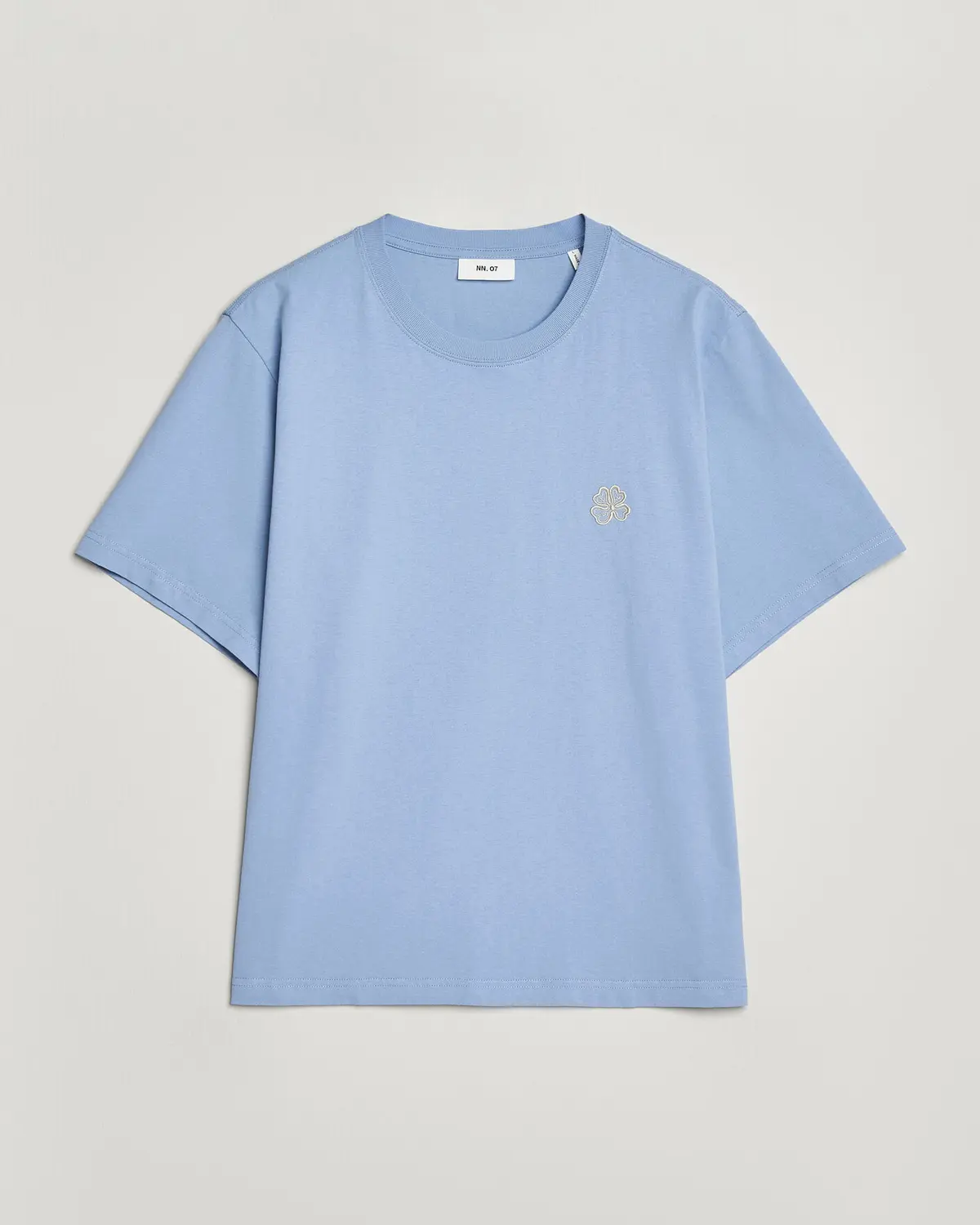 NN07 Jett Embroidered Crew Neck T-Shirt Cerulian Blue