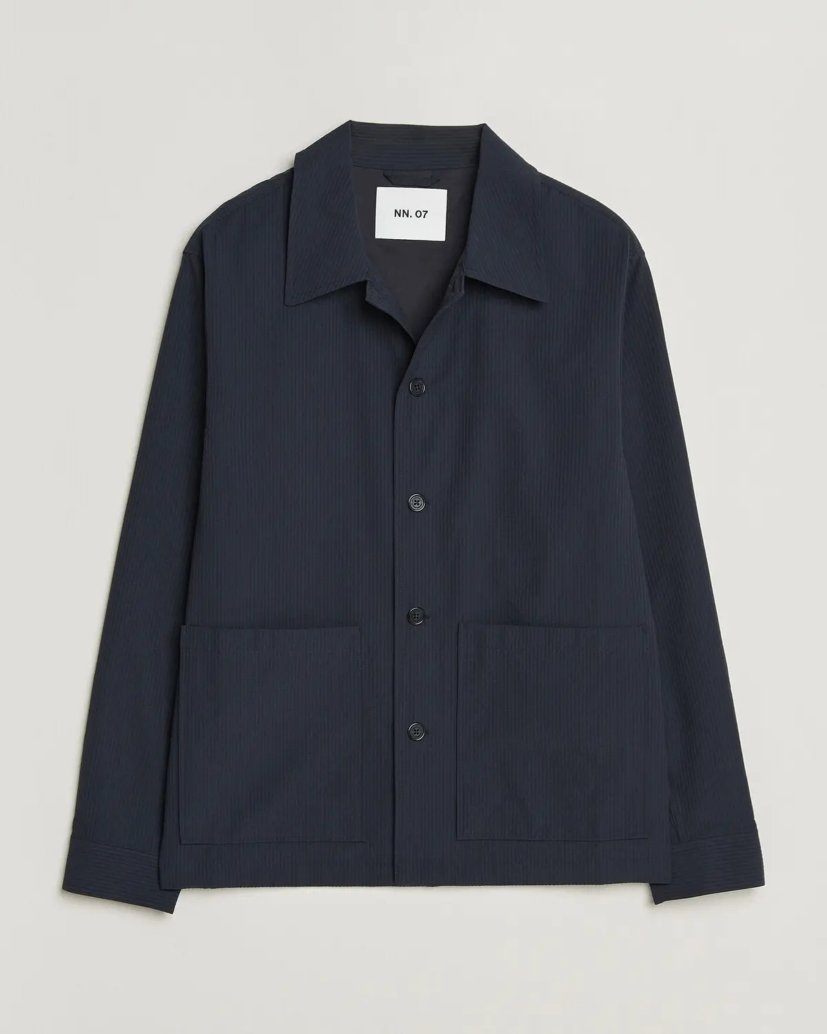 NN07 Blaze Seersucker Overshirt Navy Blue