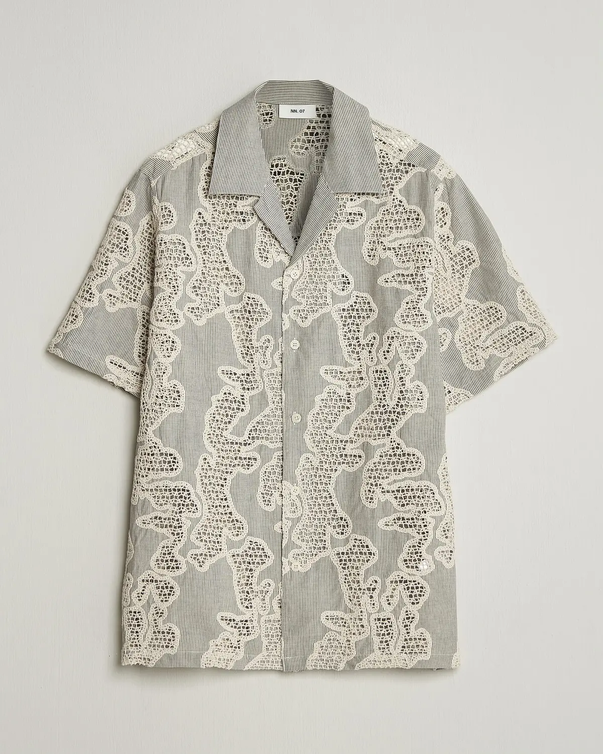 NN07 Julio Flower Short Sleeve Shirt Deep Truffle