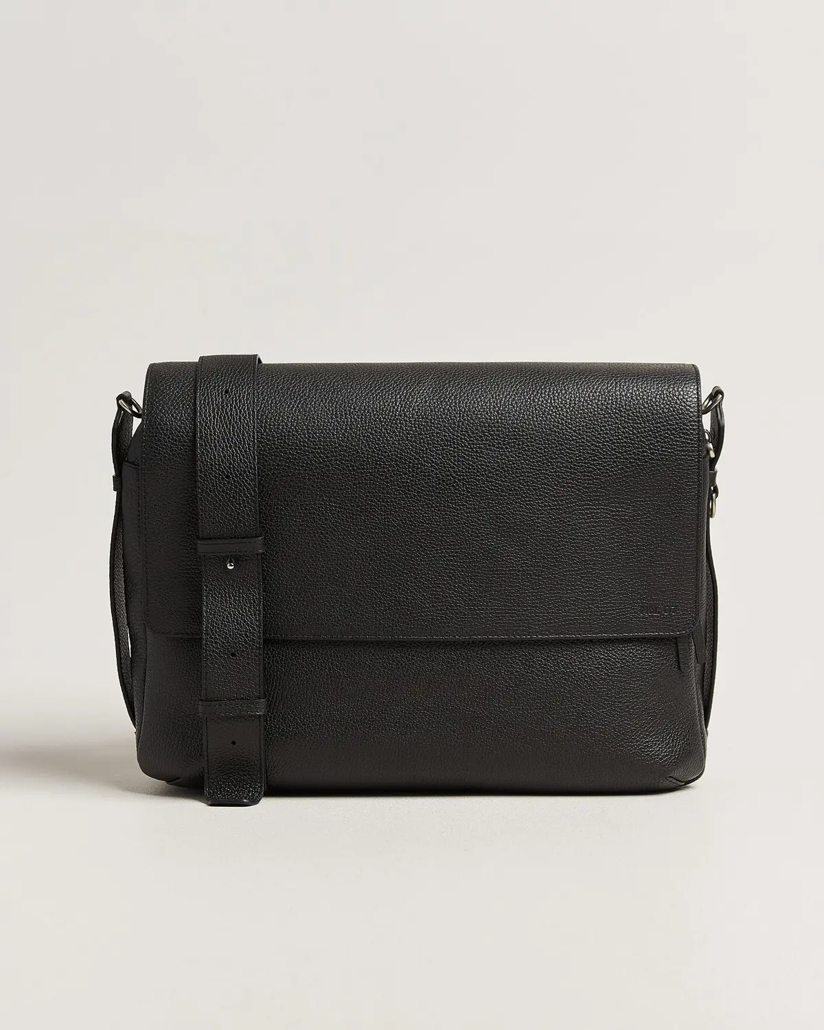 NN07 Port Satchel Grained Leather Briefcase Black